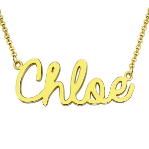 Personalized Gold Cursive Name Necklace